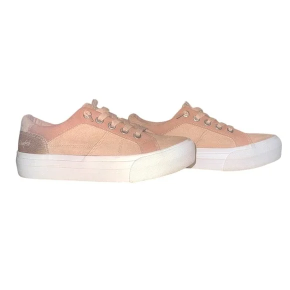 Blowfish Malibu Pink Suede Rose Gold Accent‎ Platform Sneakers Women - Picture 7 of 10